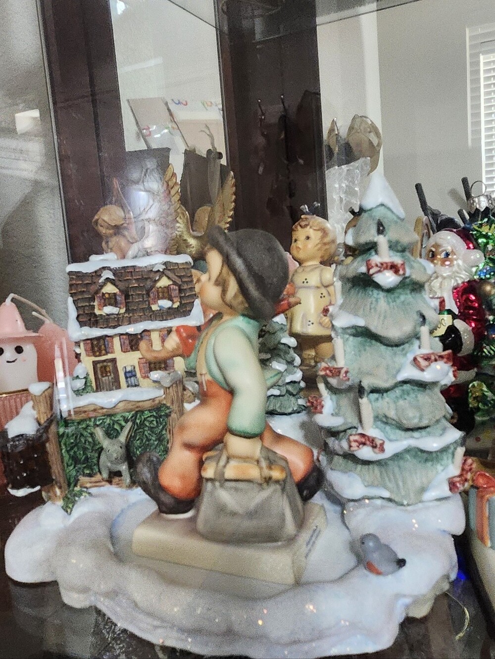 Hummel Christmas Village Boy Figurine in Green and Orange